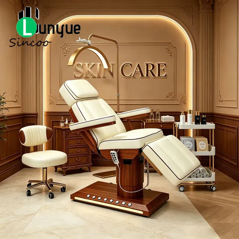Luxury Skincare Treatments - 3-motorige elektrische gezichtsmassagetafel, luxe behandeltafel voor