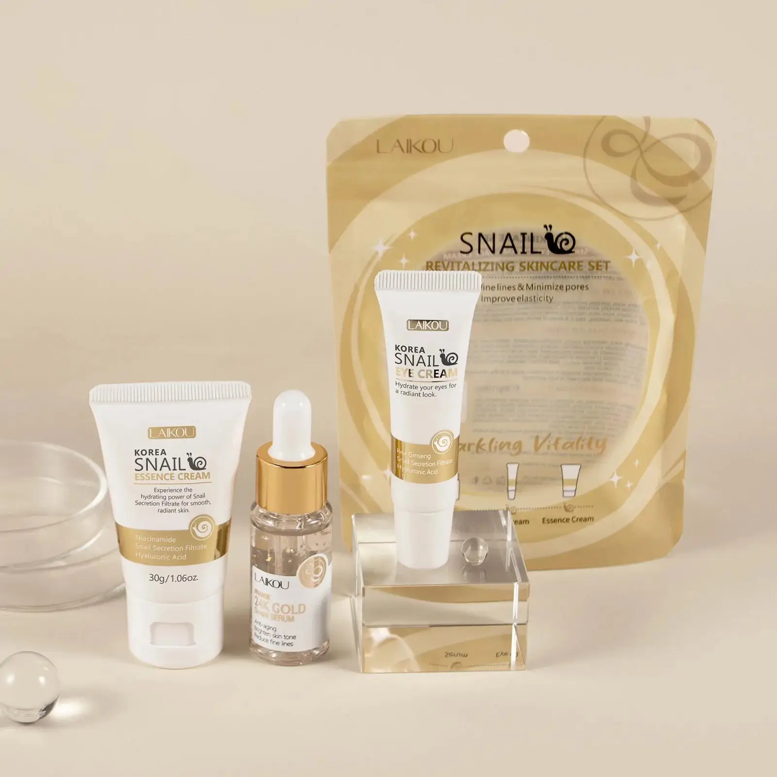 Luxury Skincare Lines - 24K Gold Slak Reparatie Serum Oogcrème