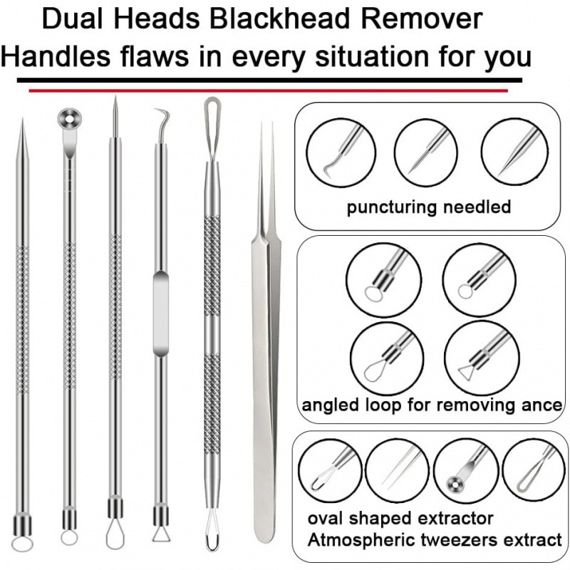 6PCS Puistje Removal Tool Mee- - Luxury Skincare Acne recensie en prijs